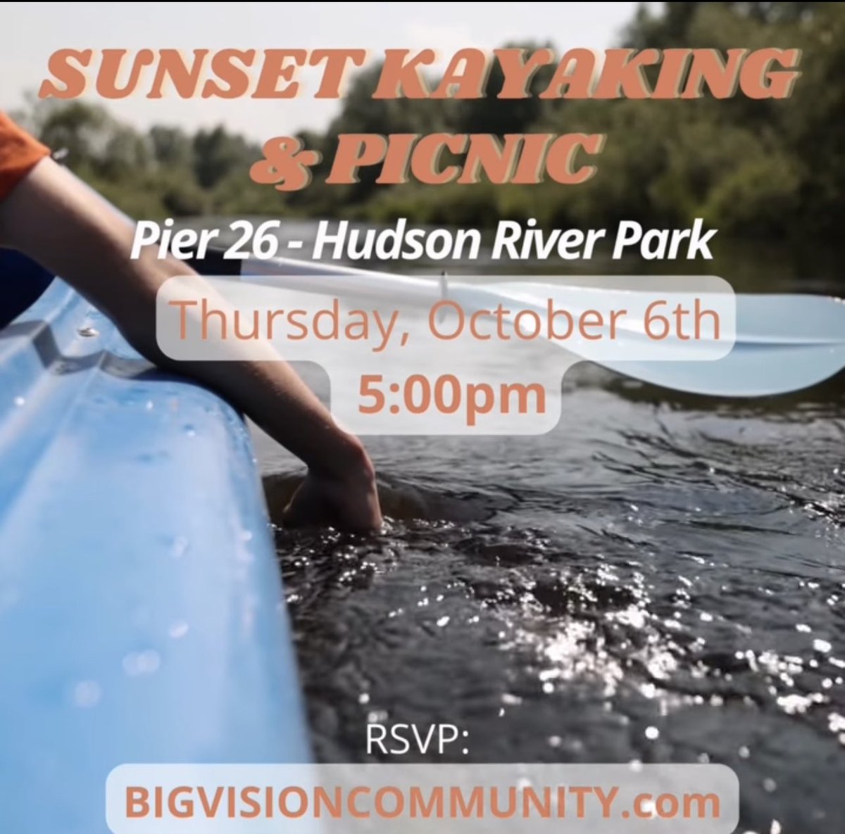 Remember to sign up for BIGVISION Kayaking!

The rain is letting up just in time. ☀️