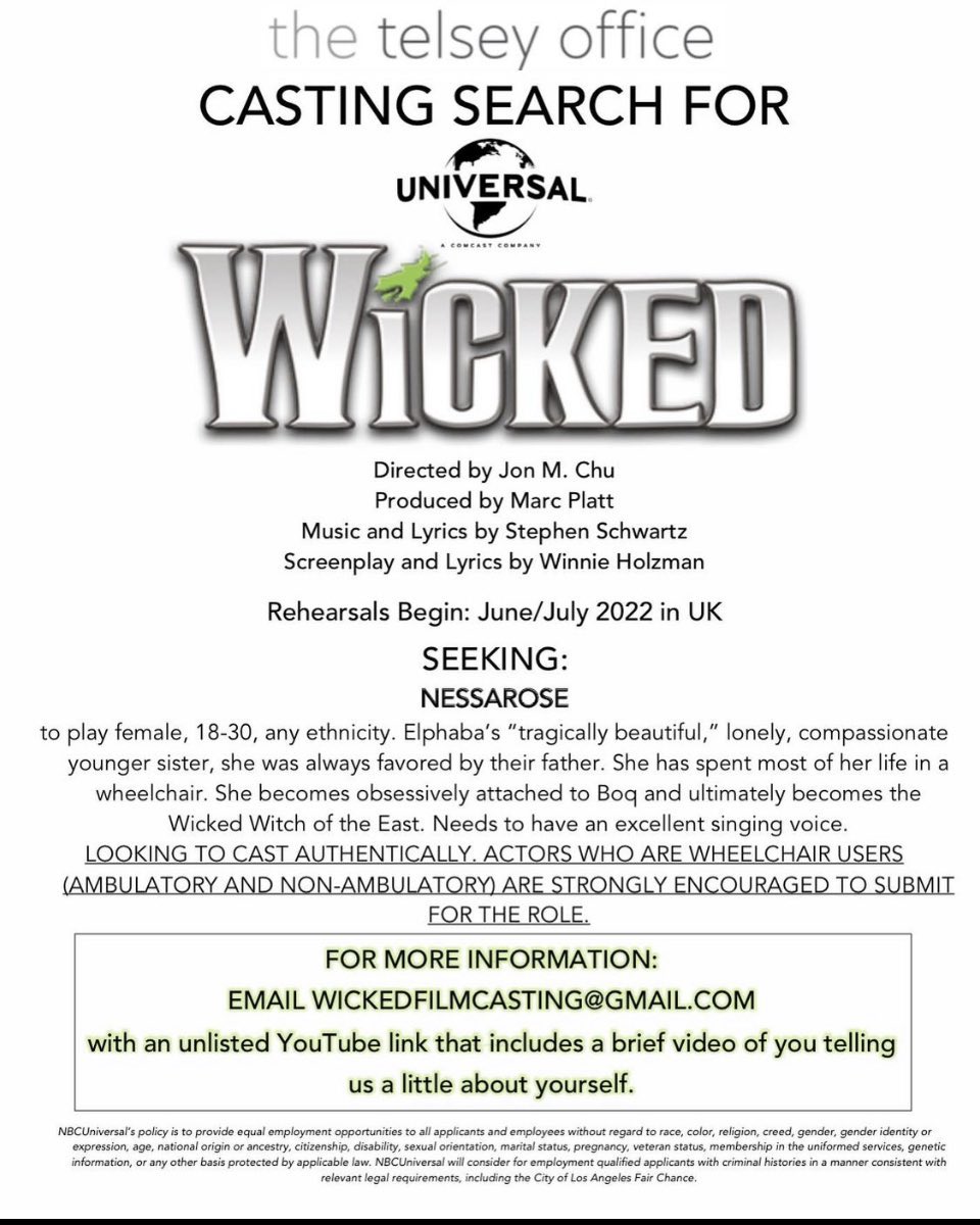 Apparently the Wicked movie are still looking for the right person for the role