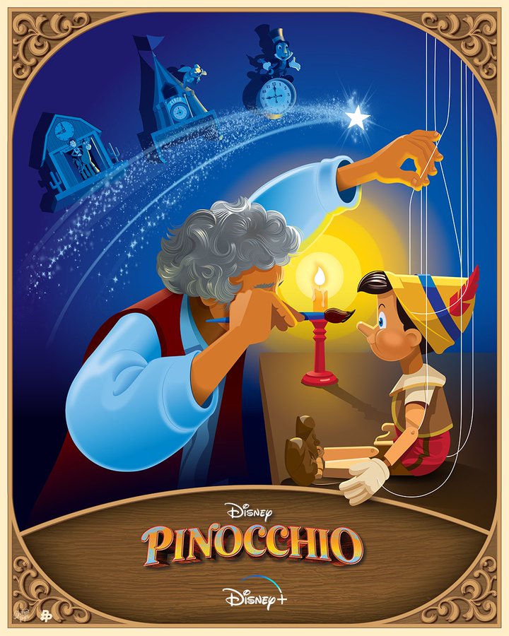 Creatieve posters van Pinocchio op Disney Plus België