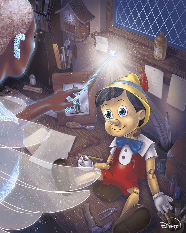 Creatieve posters van Pinocchio op Disney Plus België