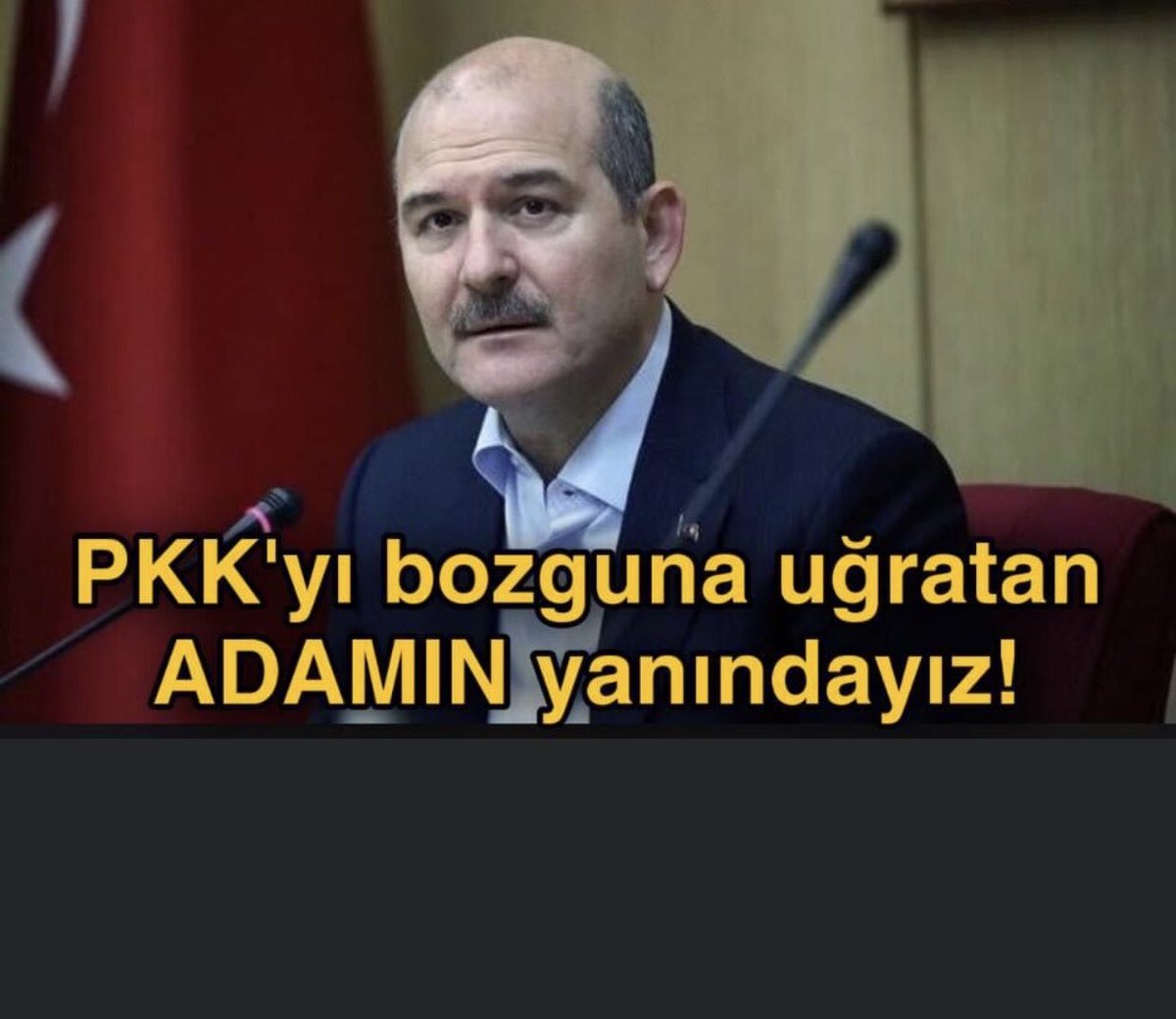 Süleyman Soylu istifa etsin diyenler;
istifa etmesi gereken Soylu değil,
teröristleri meclise taşıyan işbirliği yapan soysuzlardır.
Nerde Trak orda bırak Kandilin sözcüleri..

SİZ HEPİNİZ BİZ TÜRKİYE