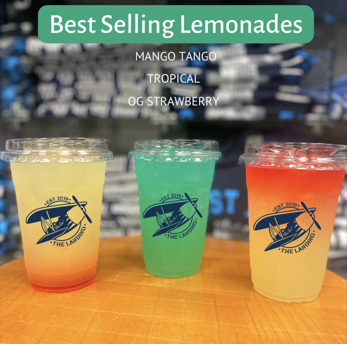 atTheLanding's tweet photo. Today is day two of #DECASBEWeek and we’re looking at what’s hot in The Landing. It’s our refreshing lemonades, the 3 flavors include Mango Tango, Tropical, and OG Strawberry! #WeFlyTogether✈️ https://t.co/5KM4OtHFYr