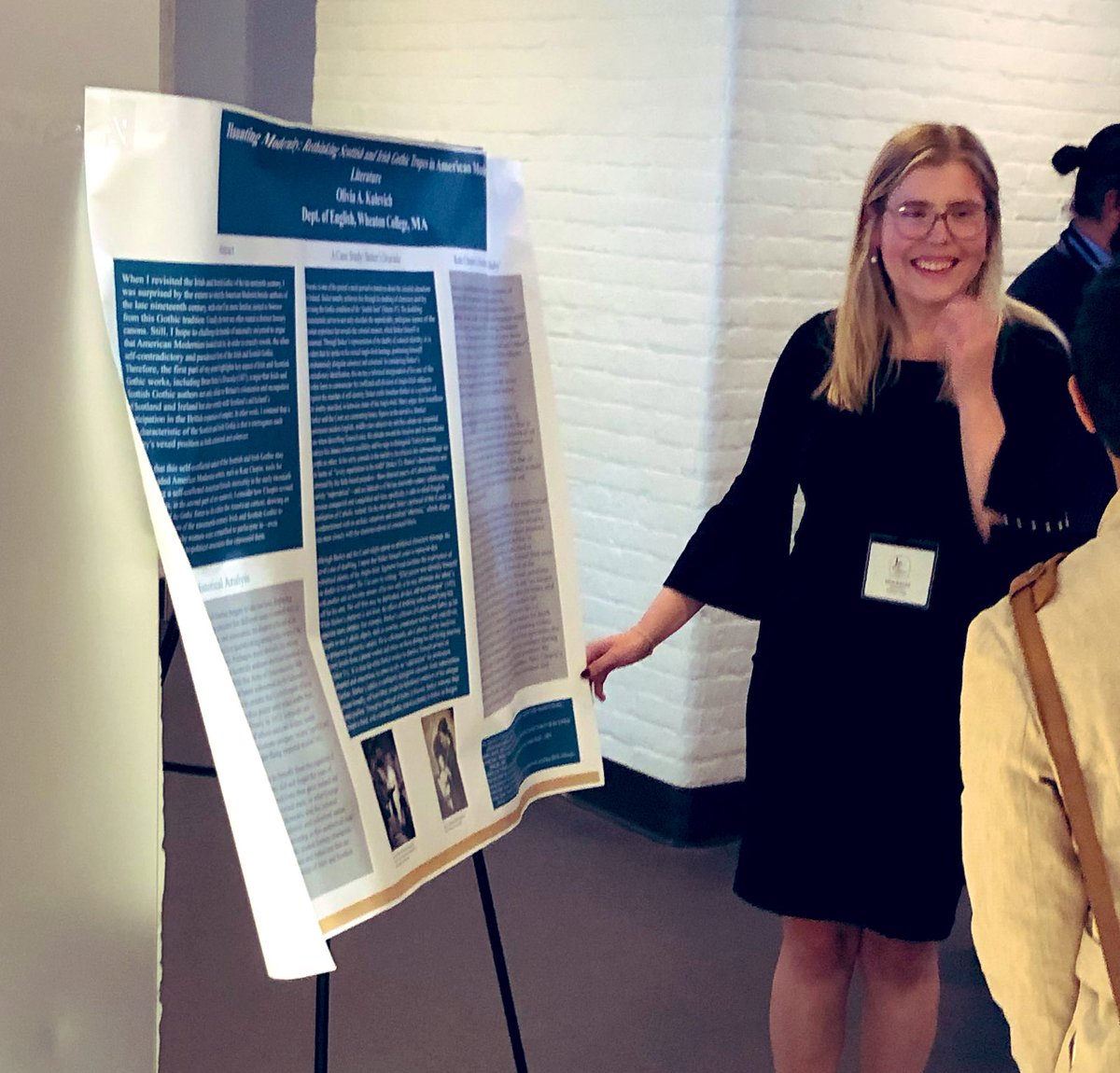 drkcox's tweet photo. Enjoyed the undergrad poster sessions @NAVSA_2022!! We need more!! So proud of Ezra @chadronstate @english_csc for sharing his work on disability and moral physiognomy in Wilde’s story. Shout to Olivia @WheatonEnglish for her great work on the Irish Gothic! https://t.co/McdaRtAH89