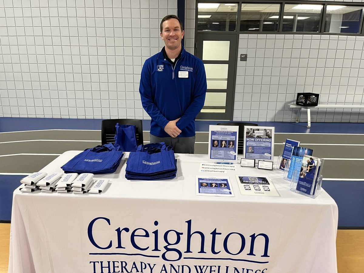 CUTherapy's tweet photo. @Creighton  We’re at WELL-Fest today, and there’s still time to stop by our booth. Swing by and say hi! https://t.co/LGUUMsIHlM
