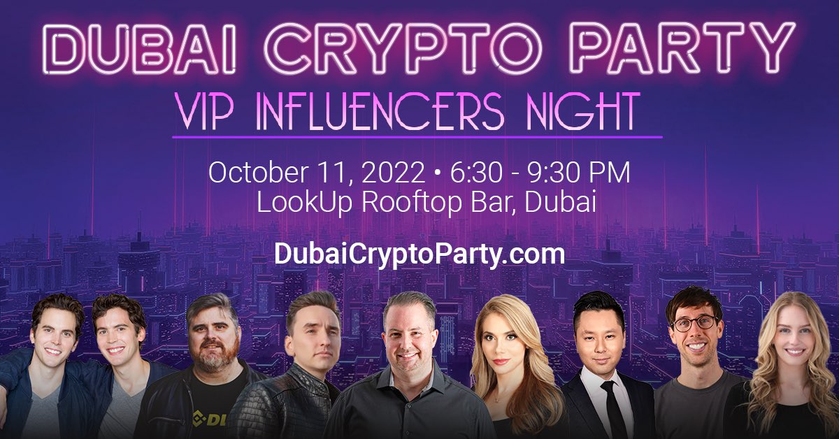 bettertraders_'s tweet photo. 1 Week until the #DubaiCryptoParty!
The Better Traders is a proud partner of this event in Dubai. Come meet @MooninPapa, @GarethSoloway, @AltcoinDailyio, @Bitboy_Crypto, @cryptorune__ and so much more!
Tickets sold here: https://t.co/Q4FPwgPfmo https://t.co/c7MMFJb7x4