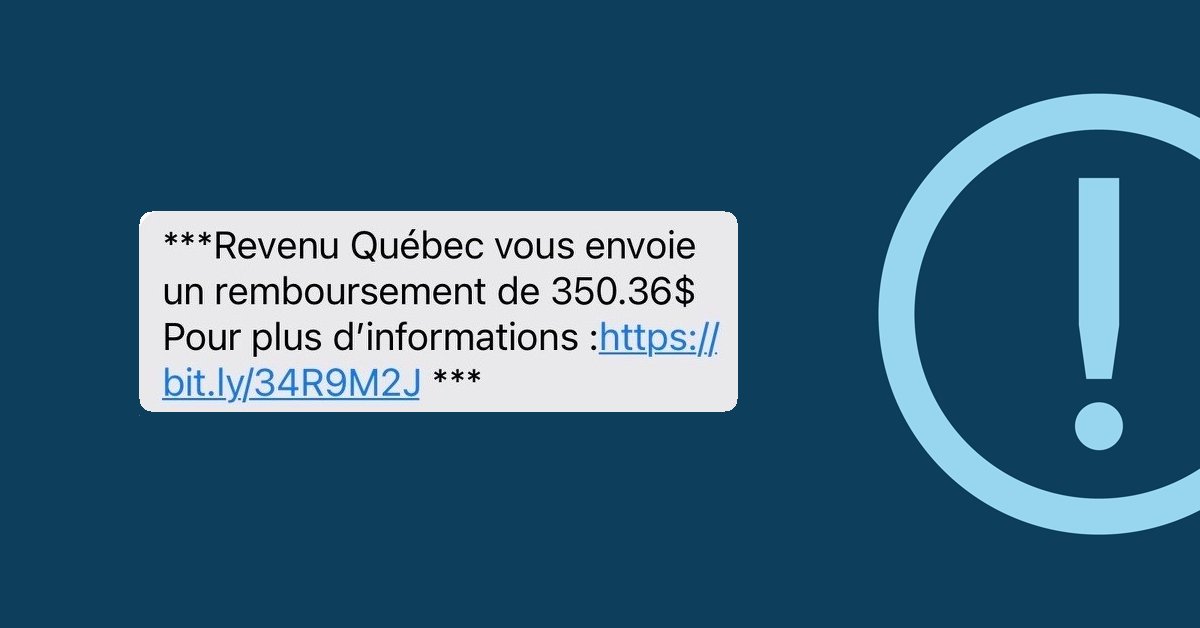 Personne n’est à l’abri d’un vol d’identité. 👤 En ce Mois de sensibilisation à la #cybersécurité, sachez que nous n’envoyons jamais de courriel ni de texto offrant un remboursement, comme dans l’exemple ci-dessous. 📵 Voyez nos astuces pour vous protéger! bit.ly/avis-T221004