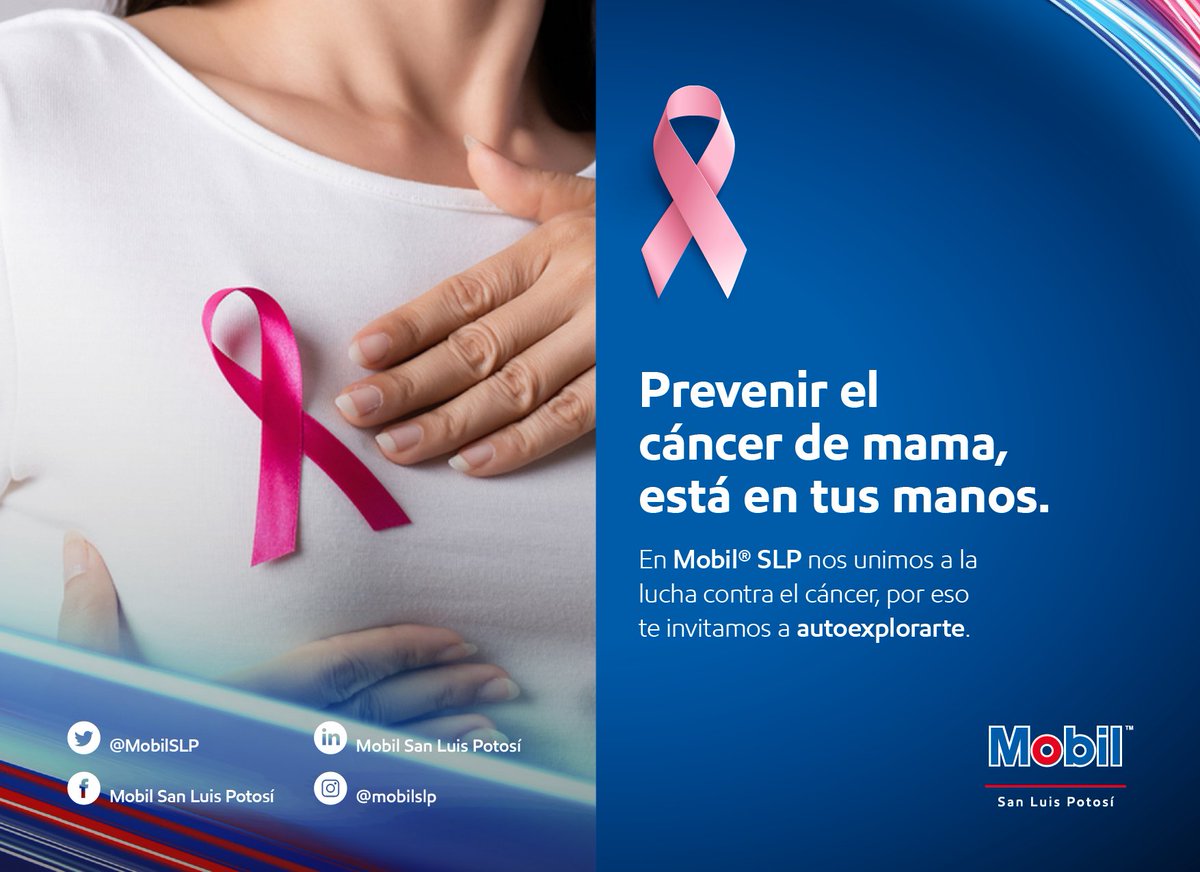 MobilSLP's tweet photo. En Mobil San Luis Potosi elegimos la prevención. Este octubre rosa nos unimos en apoyo al mes de concientización sobre el cáncer de mama.

#EligeElMovimiento https://t.co/remt26BfEC