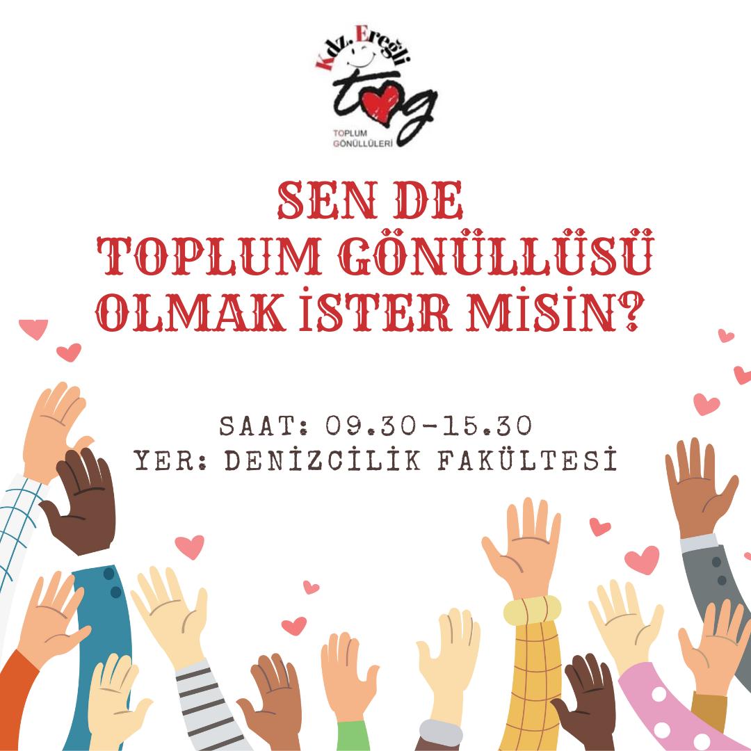 5 Ekim Saat 9:30-15:30 Saatleri arasında Denizcilik Fakültesinde gönüllülerimizi arıyor olacağız. Yanımızda olmak ya da gönüllü olmak istersen sen de bize katıl 😊🎉