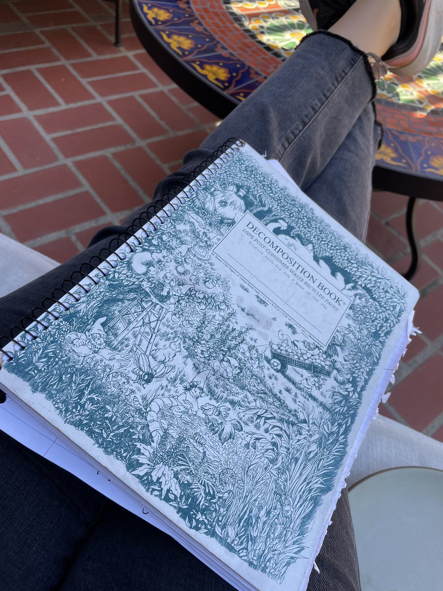 AnnieStela's tweet photo. When I am 80 I will have a room dedicated to these spiral notebooks, filled to the brim with piles and piles of them, all housing the absolute crap that comes out of my brain(and a few pretty good songs). https://t.co/A7qRStdF5P