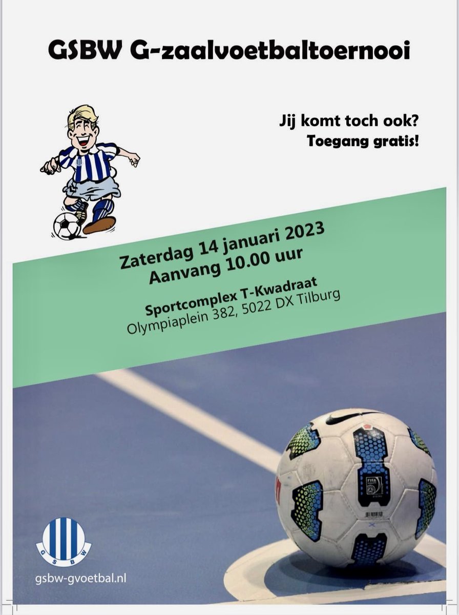 GSBWGvoetbal's tweet photo. Het duurt nog even maar de voorbereidingen zijn gestart! Zet 14 januari 2023 alvast in de agenda ⚽️ #passendvoetbal #gsbw #knvb https://t.co/UQbnxyPExZ