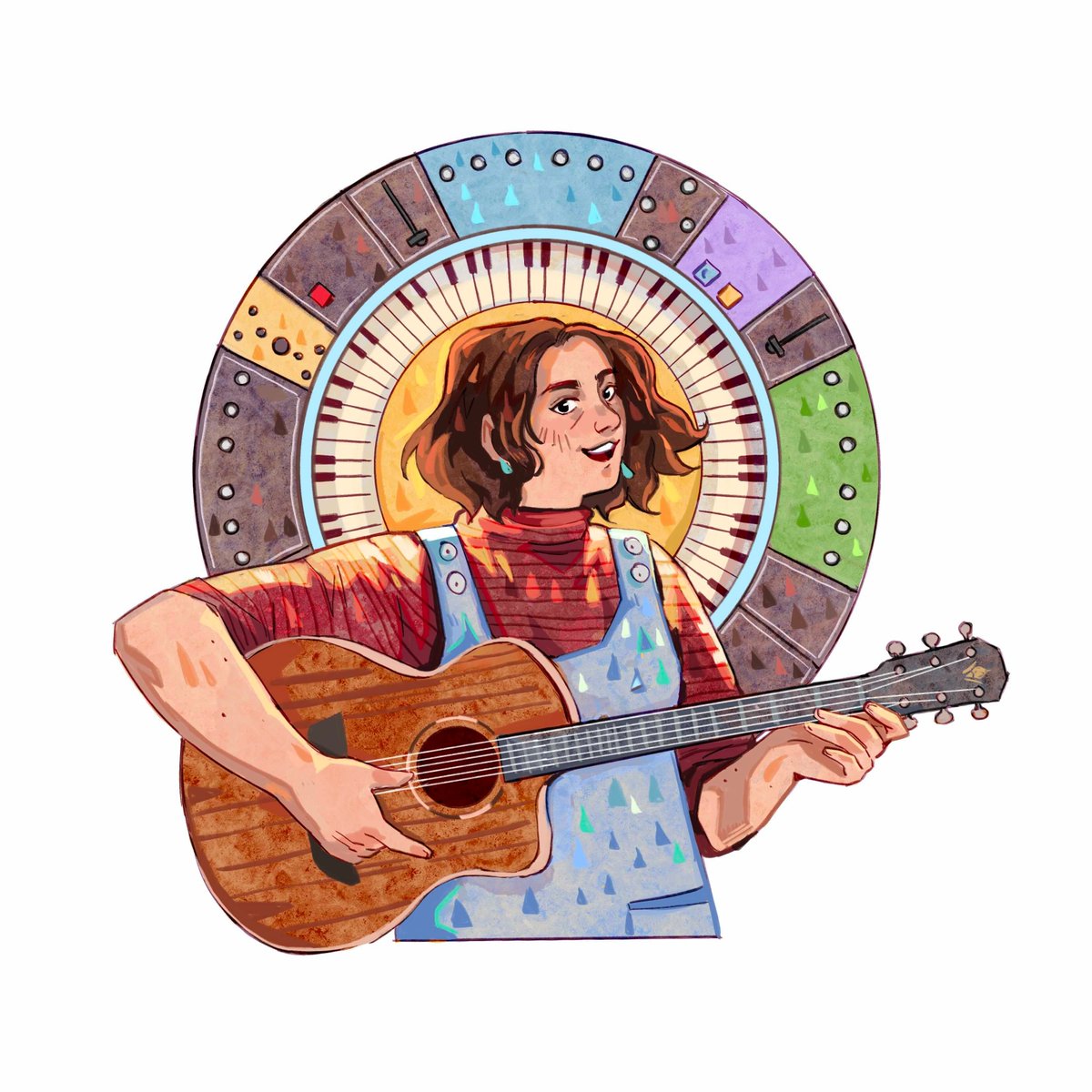 TimberlineGames's tweet photo. ...is it #TimberlineTuesday again?! This week we're hyping up Josie (they/them)!
They're another tech-smith on our team and here for all things musical!✨🎶
(Art by the incredible @Aranyaksha!) https://t.co/ltdWv9Gyyu