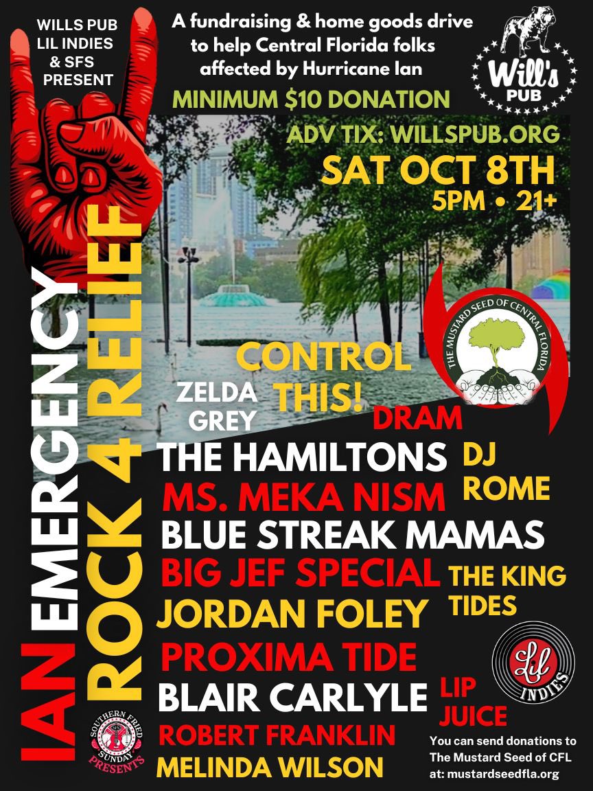 Happy to be a part of this event! Join us this Saturday for a night of great music for an even greater cause! #mills50 #mills50district #mills50orlando #hurricaneian #hurricanerelief