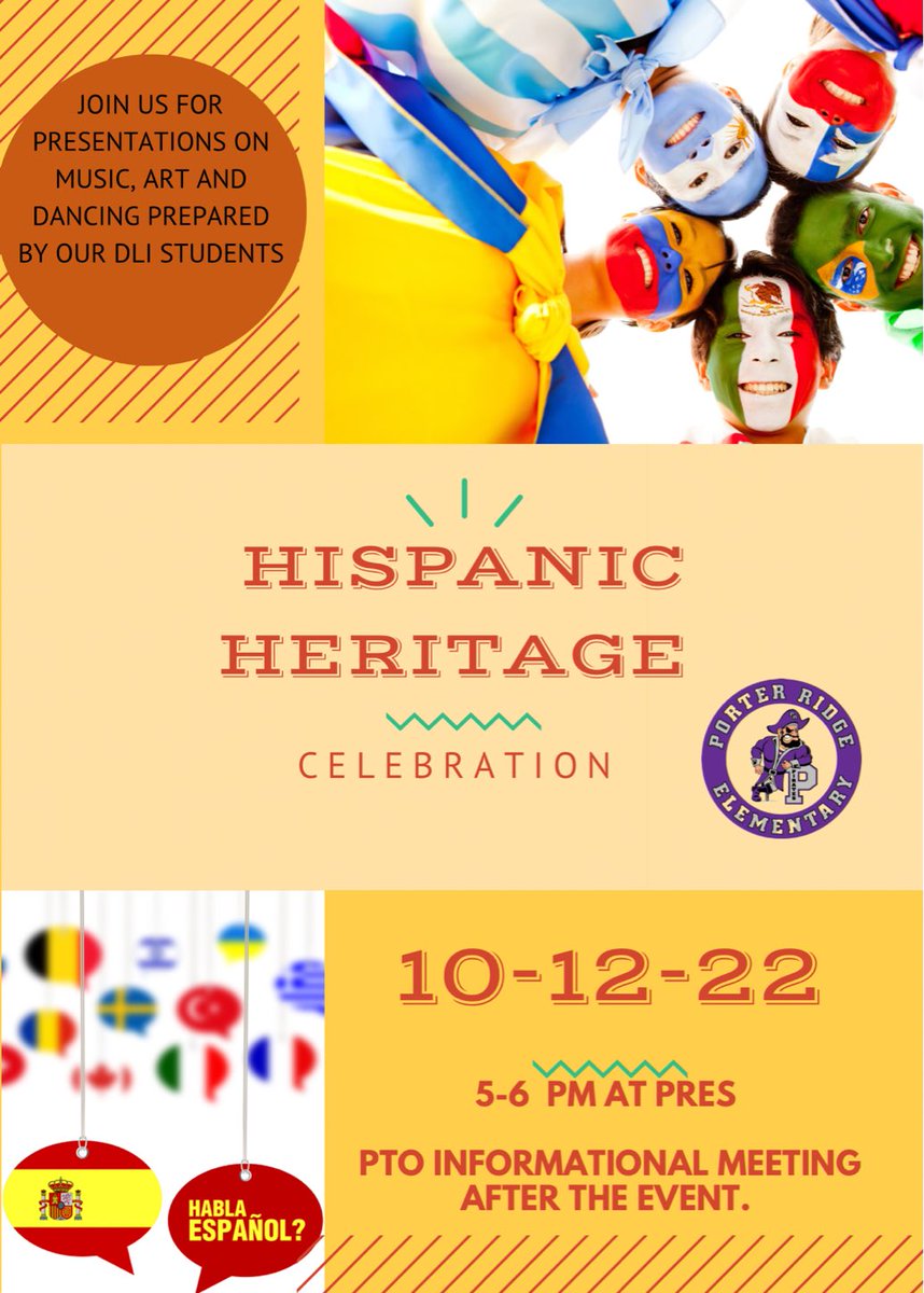Join us on October 12th for student presentations for Hispanic Heritage Month and our PTO meeting! <a href="/UCPSNC/">Union County Public Schools</a> <a href="/AGHoulihan/">Andrew G. Houlihan</a> <a href="/CJ_Jonassen/">Chris Jonassen</a> <a href="/JalondaPolk/">Jalonda H. Polk</a> <a href="/Renee_McKinnon1/">𝓡𝓮𝓷𝓮𝓮 𝓜𝓬𝓚𝓲𝓷𝓷𝓸𝓷, 𝓔𝓭.𝓓.💫</a>