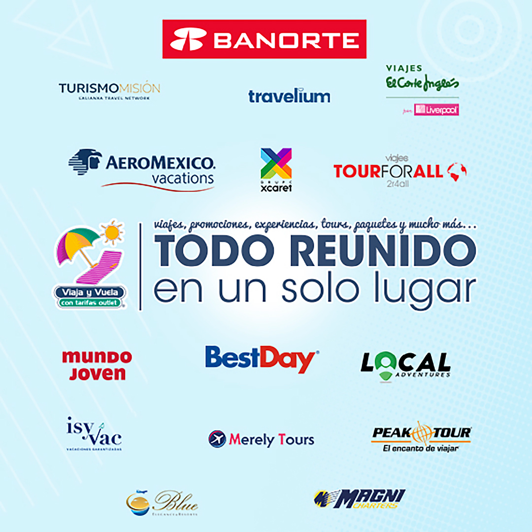 ViajayVuela_MX's tweet photo. 🙌🏻ESTAMOS DE VUELTA ✈️
👉🏻Viajes, promociones, paquetes, tours y mucho más JUNTOS EN SOLO LUGAR 🤩

Las mejores vacaciones las encuentras este 8 y 9 de Octubre 🗓️ en el WTC 📍
Quedan pocos lugares, regístrate aquí: https://t.co/NiDdiTRxUi 

#ViajarTeCambiaLaCara #OutletViajayVuela https://t.co/sufZjY8qvy