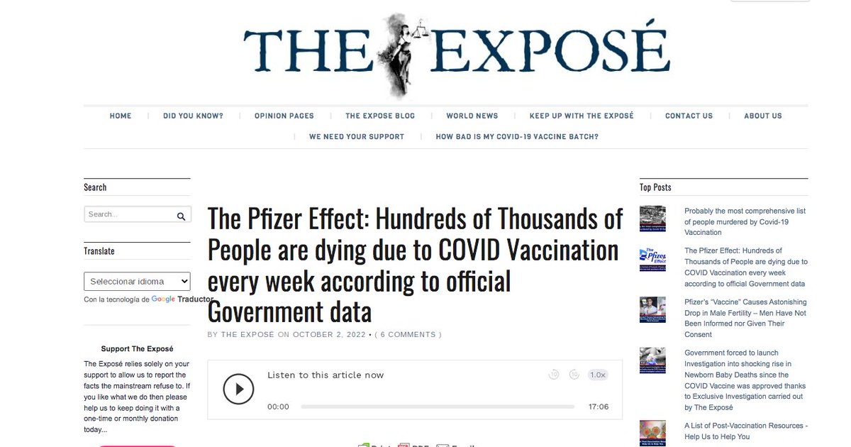 ALEGRA1988's tweet photo. El Efecto Pfizer: Cientos de Miles de Personas mueren por Vacunación contra el COVID cada semana según datos oficiales del Gobierno.
 2 DE OCTUBRE DE 2022 👇
https://t.co/NT8DyG0wfv https://t.co/47nLxj6Iqj
