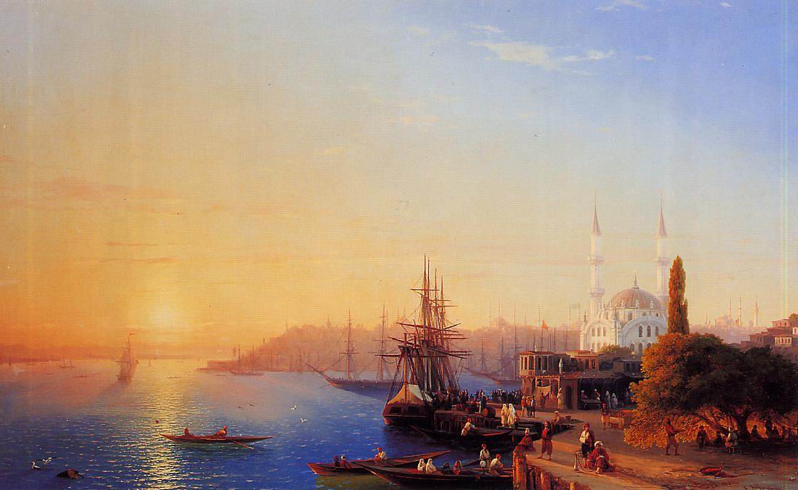 View of Constantinople and the Bosporus #romanticism #ivanaivazovsky wikiart.org/en/ivan-aivazo…