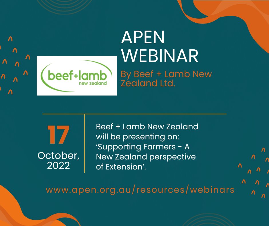 Designed to take into account different learning styles and extension needs of farmers, Beef + Lamb New Zealand (B+LNZ) currently uses a variety of methods to support change on farm.

apen.org.au/resources/webi…