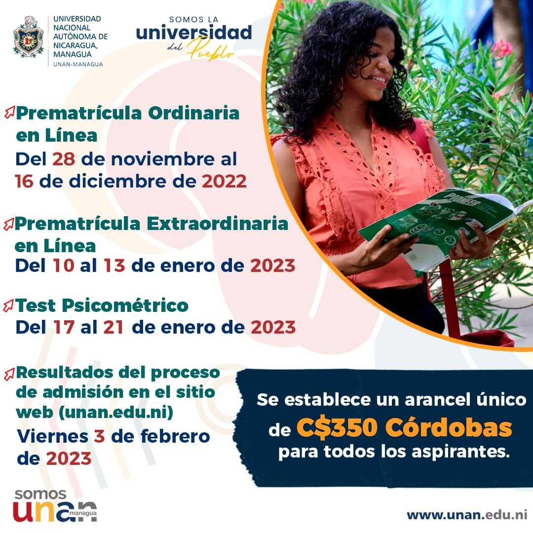 Información del #NuevoIngreso2023 
#UNANManaguaAcreditada