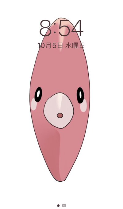 #ロック画面を晒す見た人もやる ぴぴお先生に描いてもらった正面から見たラブカス!!!!!!!!!! 