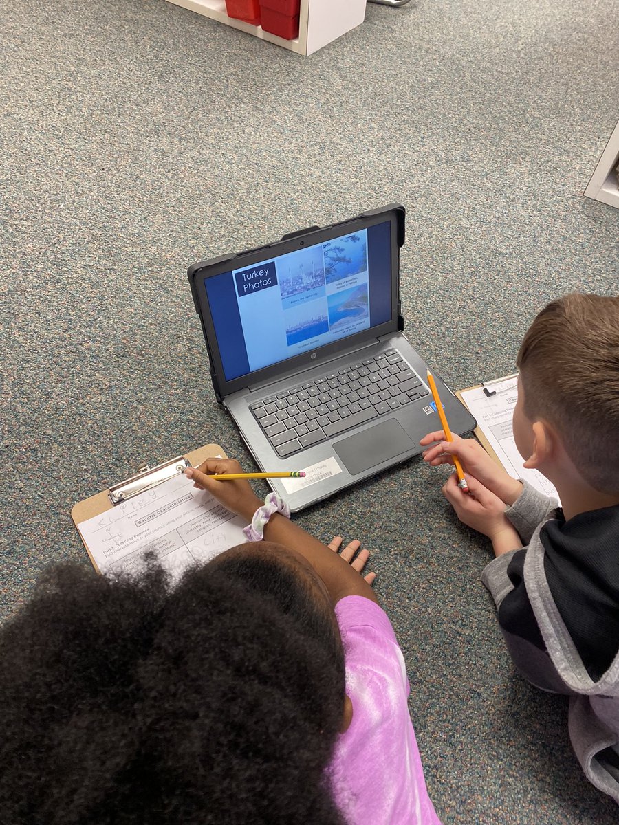 3rd graders work with a partner to research countries around the world to learn more about the relationship between physical and human characteristics🌎🌍🌏 <a href="/hillerwildcats/">Hiller Elementary | The Lamphere Schools</a>  #wearelamphere