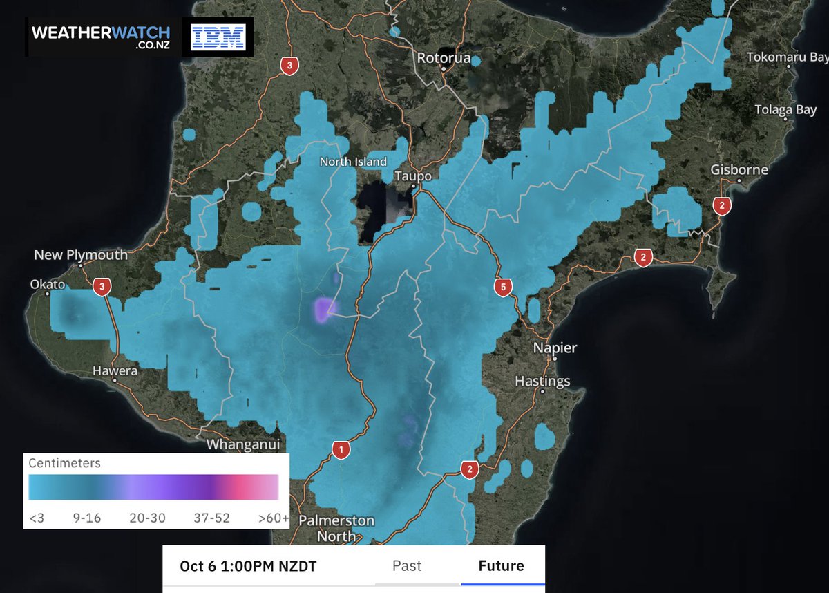 WeatherWatchNZ's tweet photo. 🚨❄️☃️#UPDATED: Latest #Snow Accumulation Maps

1pm today - 1pm Thursday

https://t.co/gb7E1quzdb / https://t.co/D35ySCkVqG - powered by @IBM https://t.co/WEujkggMCe