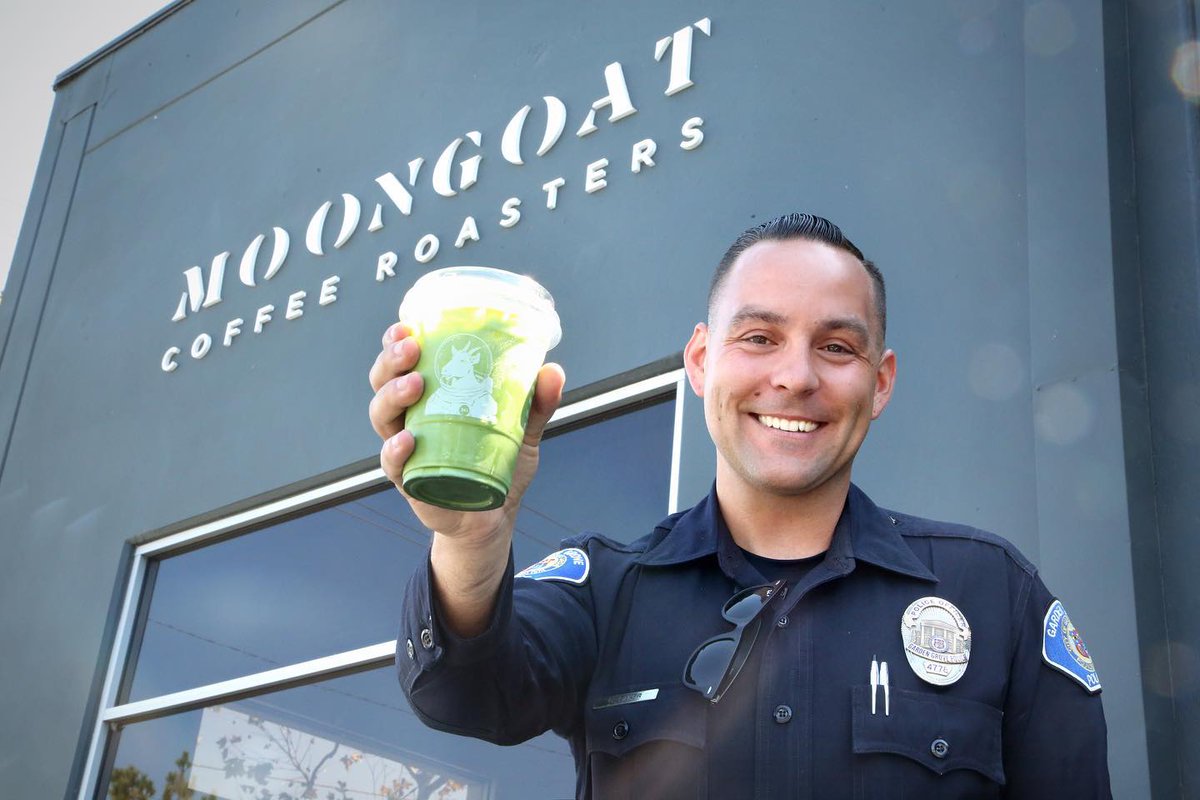 Event Reminder: Please join us tomorrow, October 5th from 7:00 AM - 9:00 AM, at @MoongoatCoffee (7200 Acacia Ave) for our #CoffeeWithACop Event. Enjoy a drink and casual conversation with the officers who serve your part of the city.