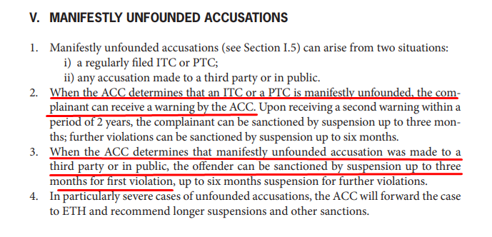 According to FIDE's regulations, the unfounded claim of OTB cheating by @MagnusCarlsen can be punished with: - A warning - Suspension up to 3 months - Longer suspension I cannot see a scenario where Carlsen doesn't get even a single warning. Can you?