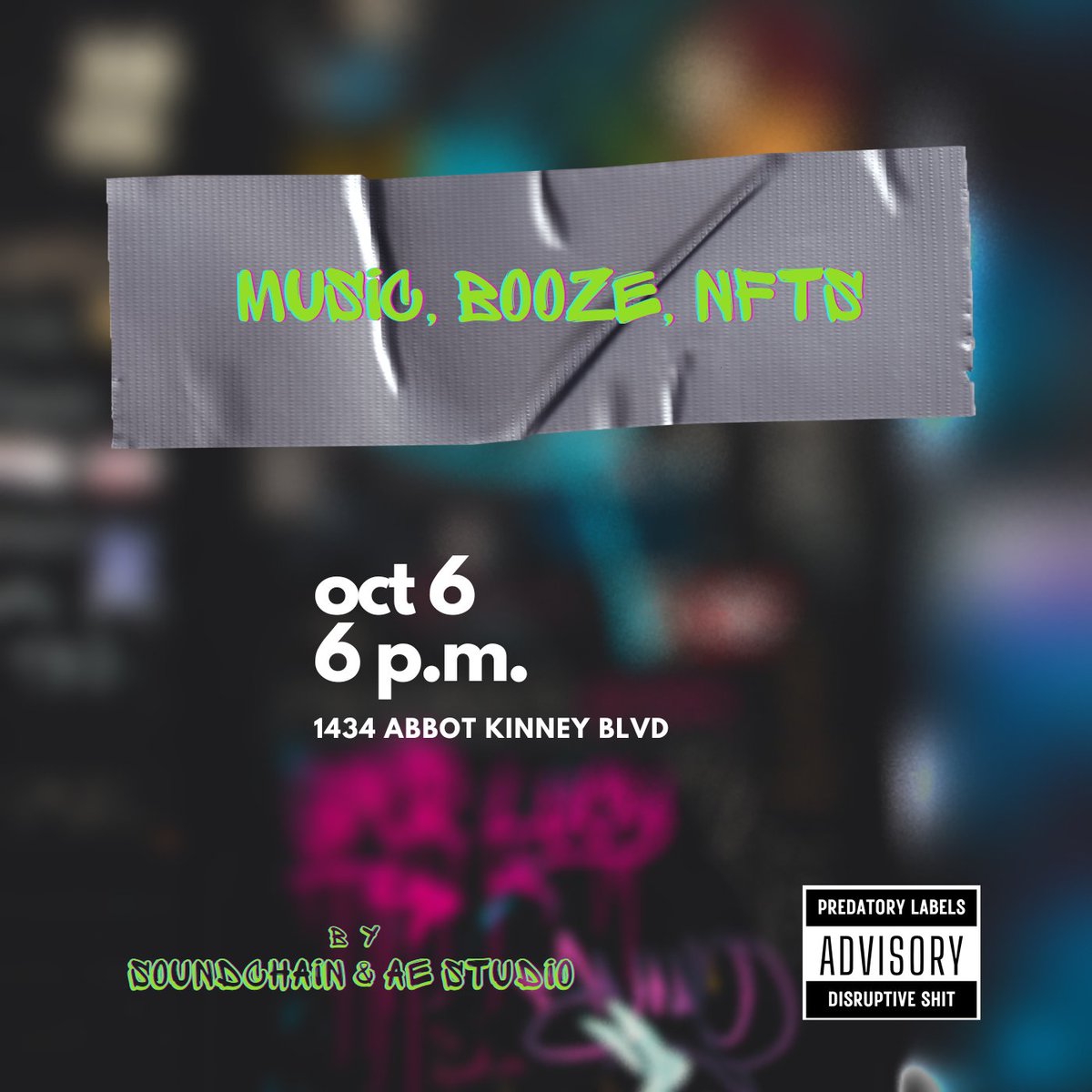 come join us on abbot kinney this thurs for some drinks, music, and nfts. 

we'll be doing a poap &amp; surprise drop to keep you on ur toes. 

drop us ur fav drink and we'll see what we can do. see you there fam.