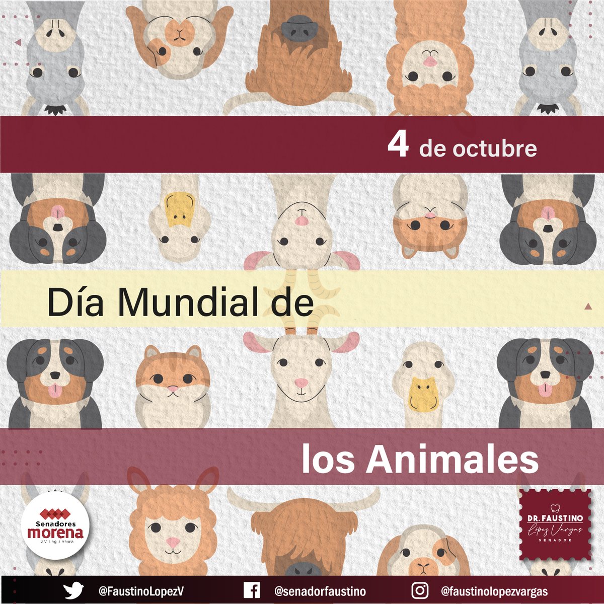El día de hoy se celebra el #DiaMundialDeLosAnimales es importante reconocer a estos seres vivos de quienes muchos dependemos como seres humanos y que son parte fundamental del planeta tierra, su existencia y preservación es vital para el mundo.