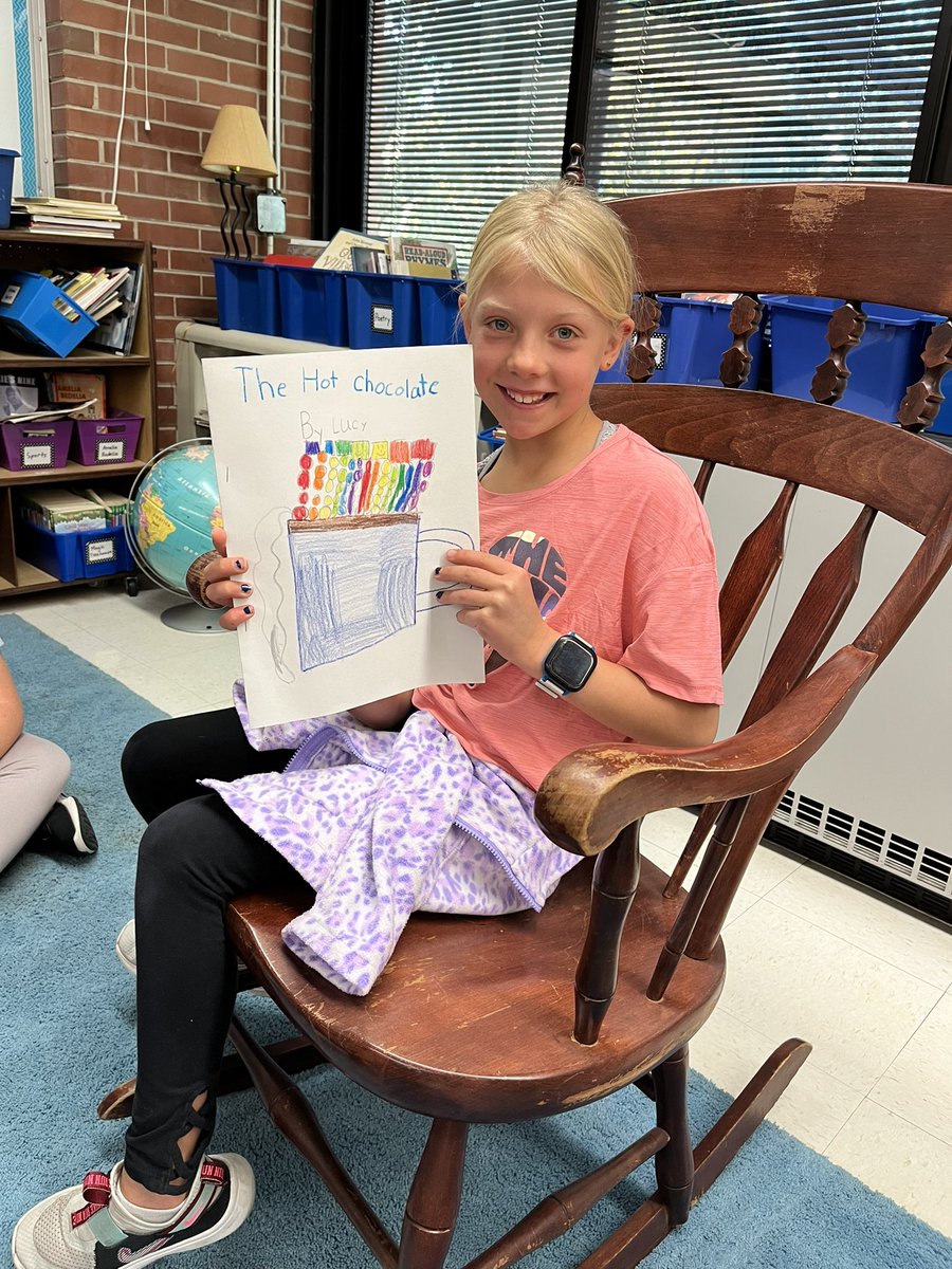 We are ready for the Author’s Chair. So proud of our first published stories! #writers <a href="/WindsorWildcats/">WindsorWildcats</a>