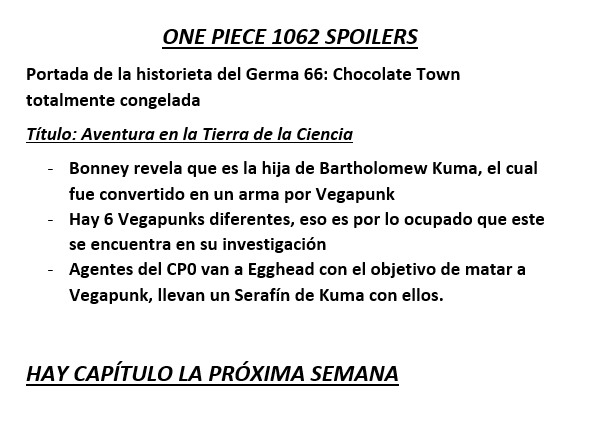 One Piece 1062 (Spoilers)