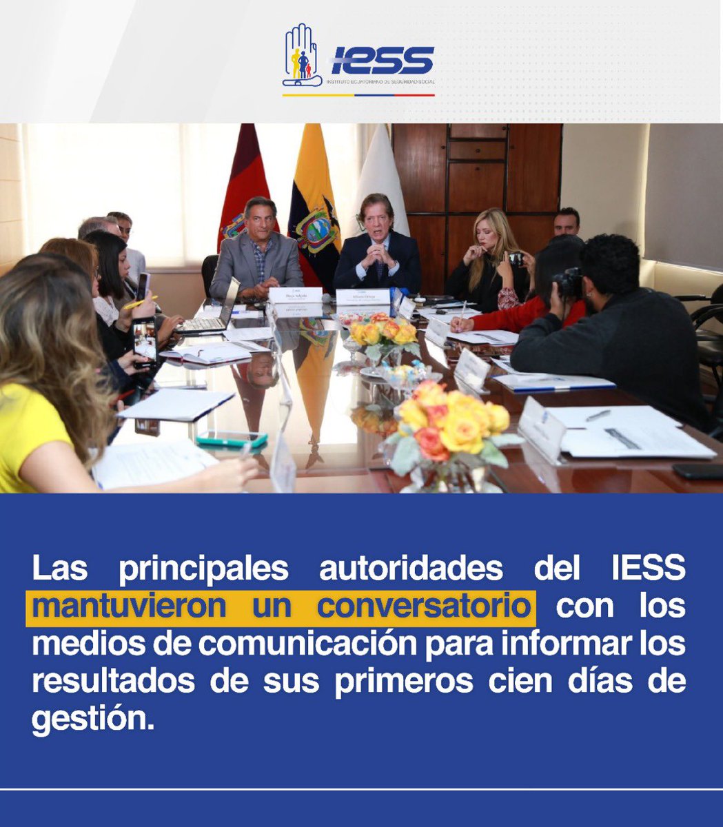 IESSec's tweet photo. #BoletínIESS | Autoridades del @IESSec dan resultados de sus 100 días de gestión.

Conoce más detalles ➡️ https://t.co/eubKcpAION https://t.co/o1pUJ2wV0J
