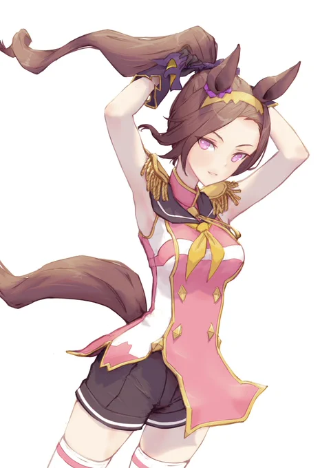 背景ない方もキャラが際立って良く見えるような気もするのでイラストって難しい#ウマ娘 