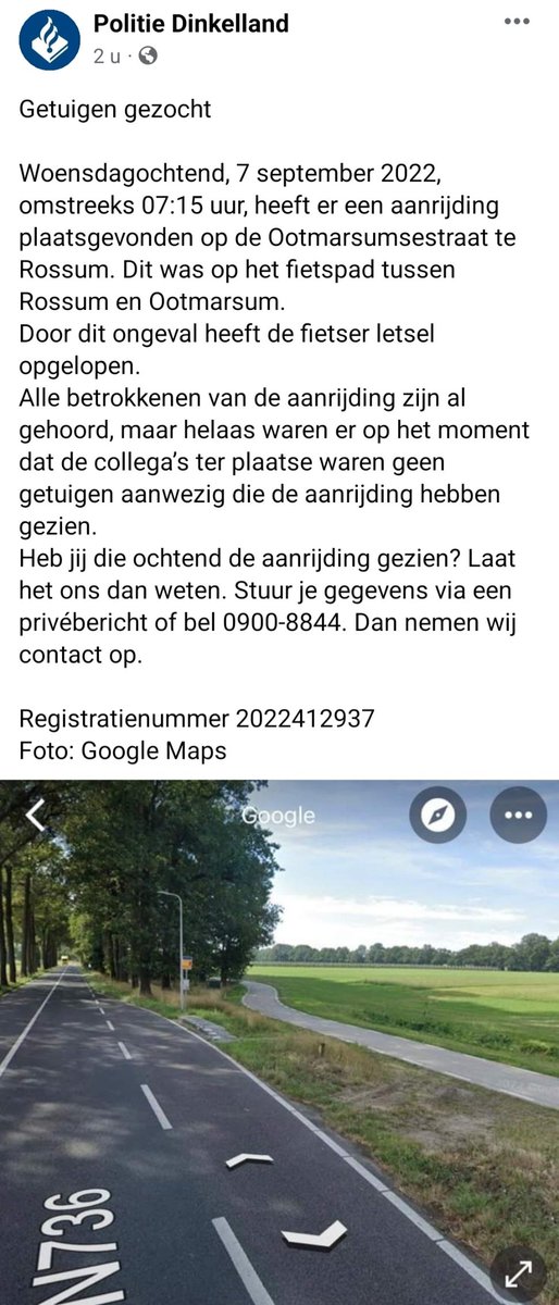 Ik &amp; de politie zoeken getuigen🙏
