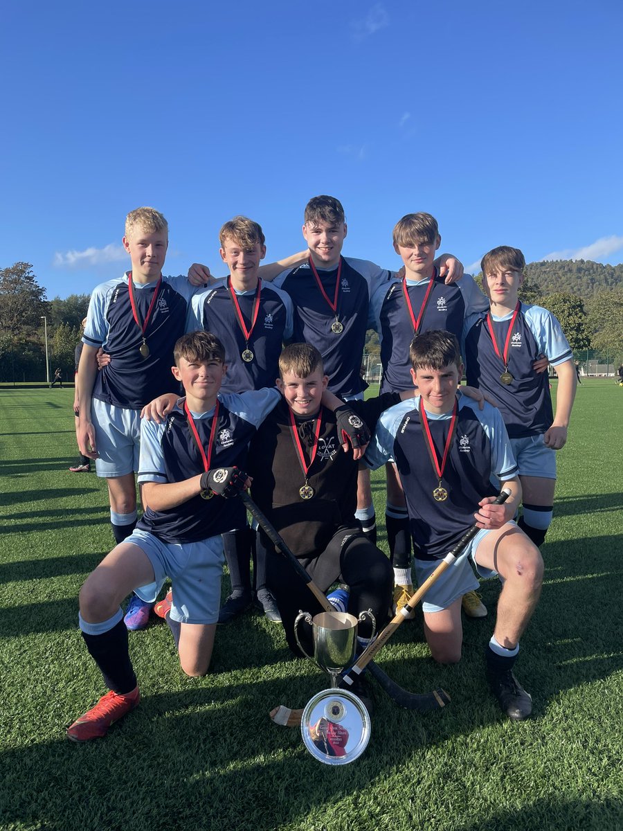 So proud of all these guys today🤩 Unreal effort from them all from start to finish! A big well done to the A team for coming out overall winners of the tournament with a 1-0 victory over Kingussie in a strong final🏆 #shinty