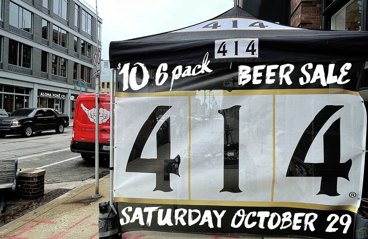 NEWS— 🚨 414 BEER SALE. Saturday October 29th.
$10 6 Packa — that's a deal !!!!

#414beer #MILWAUKEE