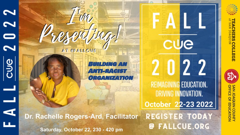 Looking forward to #FallCUE and supporting, learning and listening to @ebavdir and @cueealn as we move forward. #WeAreCUE @cueinc