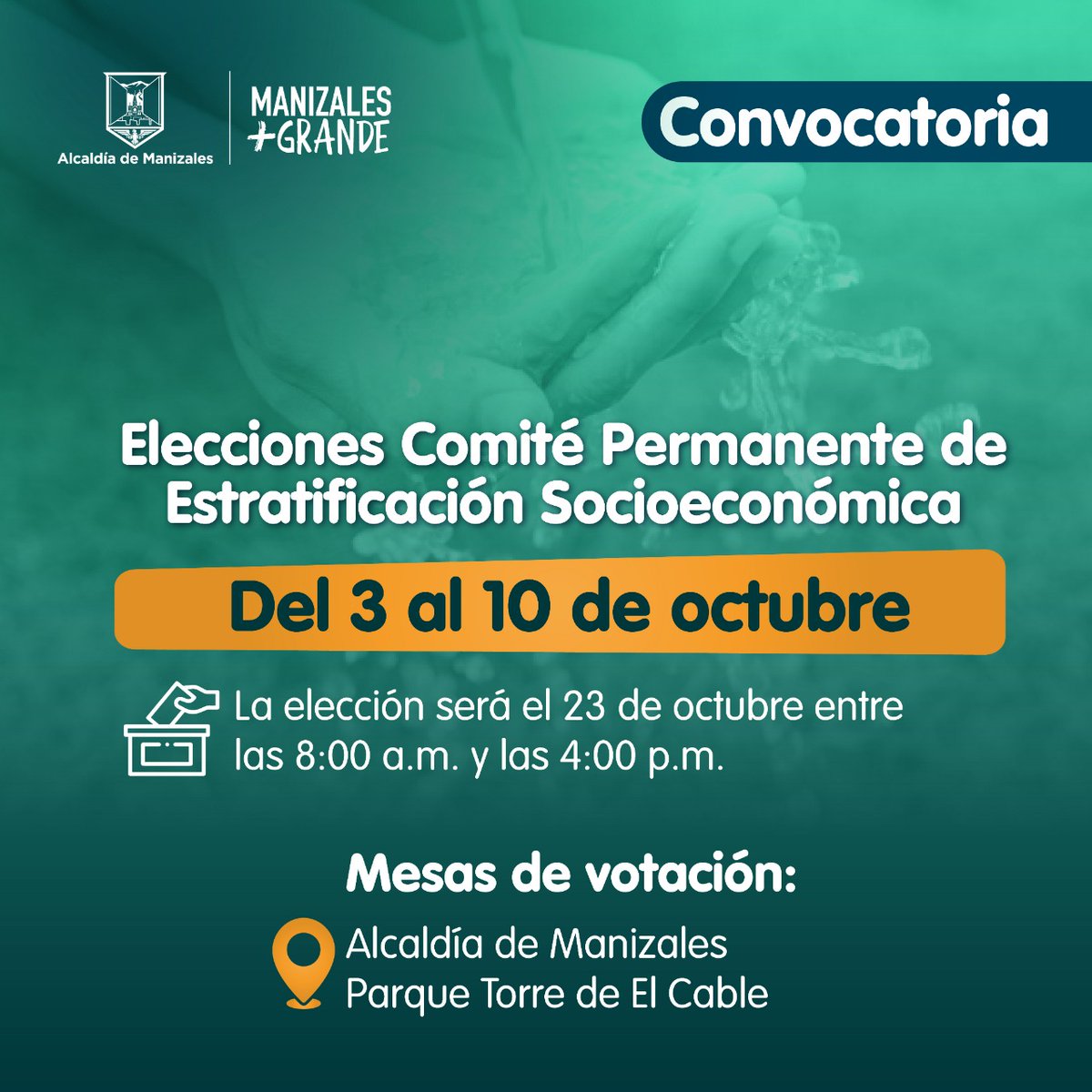 #ManizalesMásGrande
Desde hoy puedes inscribirte para participar en la elección del Comité Permanente de Estratificación

¿Dónde hacerlo? personeriademanizales.gov.co Cr. 22 #18 - 19
Torre A - Piso 1 - Local 41 
Casa de la Personería

👉 Para más información: manizales.gov.co/notificaciones…
