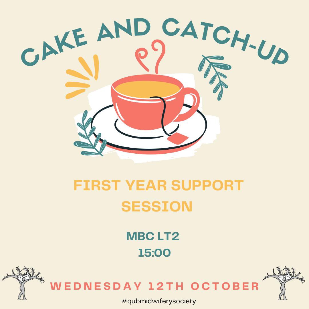 🌟Our first event of the year🌟
The first of our ‘cake and catch-up’ sessions will be next Wednesday to provide a support session for 1st years who are about to go out to their first placement! A chance to ask questions, chat &amp; have some treats after completing Phase 1🎉