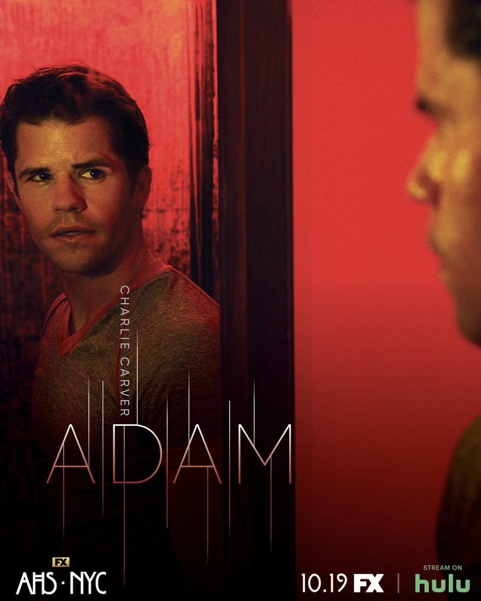 AHSFX's tweet photo. Charlie Carver as “Adam." FX’s AHS:NYC premieres 10.19 on FX. Stream on Hulu. #AHSNYC #AHSFX https://t.co/xxW21VU60k