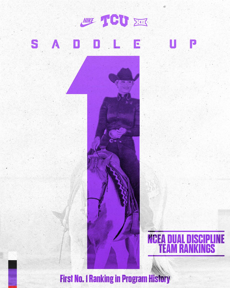 🚨 𝗡𝘂𝗺𝗯𝗲𝗿 𝗢𝗻𝗲 🚨

For the first time in school history, TCU Equestrian is the No. 1 NCEA Dual Discipline Team in the NATION 🐸 🐴

#GoFrogs x #SetTheStandard