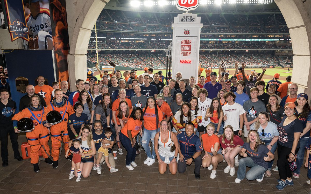 Throwing out the first pitch and representing @NASA_Orion at the #Astros game last night was a blast. Thank you to the Orion team and #SpaceCity for coming out and showing love for our spacecraft!