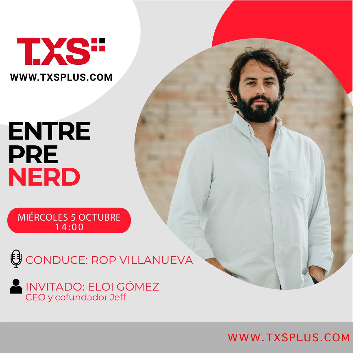 txsplus's tweet photo. Este miércoles 5 de octubre no puedes perderte nuestra programación desde las 09:00 en https://t.co/zw9QopOfU8
#txsplus #ciencia #tecnologia #innovación #futuro https://t.co/ZRcE6VfsOj