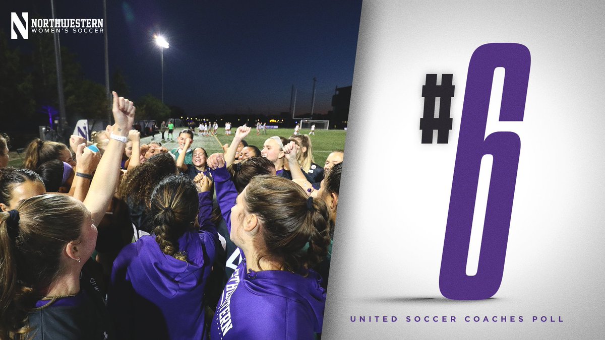 Northwestern Soccer (@NUWSoccer) on Twitter photo 2022-10-04 20:18:23 'πΎππ©π¨ π€π£ π©ππ ππ€π«π πΌπ Northwestern jumps two spots to No. 6οΈβ£ in the latest @UnitedCoaches Poll 'πΎππ©π¨ π€π£ π©ππ ππ€π«π πΌπ Northwestern jumps two spots to No. 6οΈβ£ in the latest @UnitedCoaches Poll