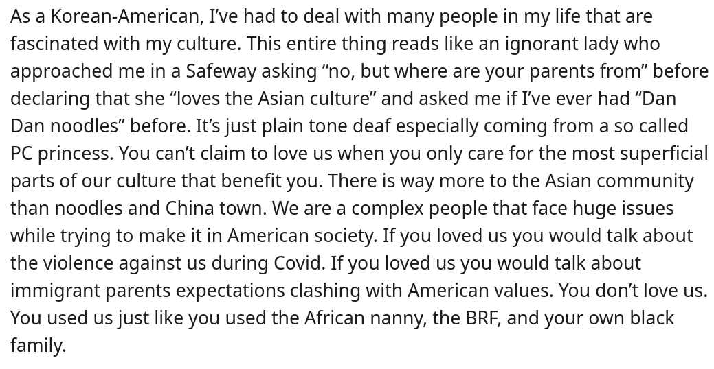 SophieCaligirl's tweet photo. To: Meghan - "You don't love us. You just used us, just like you used the African nanny, the BRF and your own Black Family." - From: An outspoken Korean-American citizen 👇 

#Archetypes #MeghanMarkle 
#PrinceHarryandMeghan 
#DukeandDuchessOfSussex
#ArchetypesWithMeghan https://t.co/Zs0ixkD0st