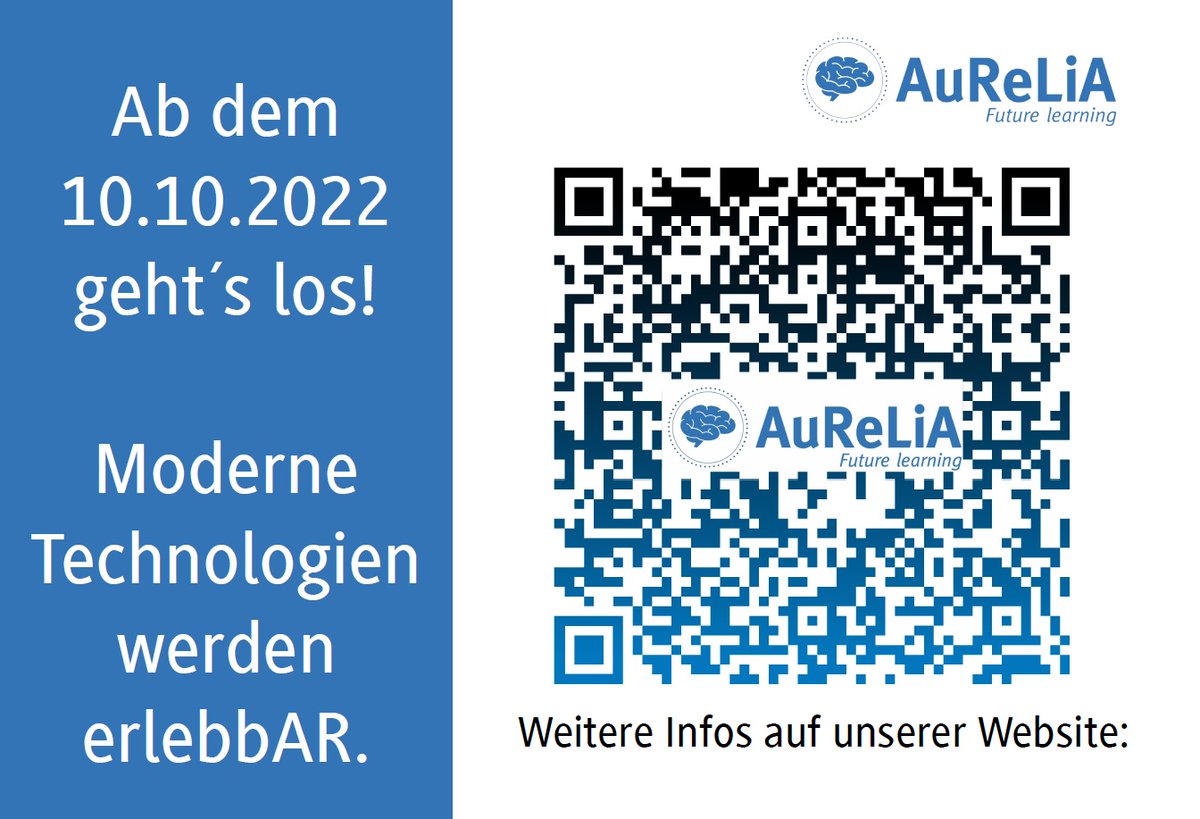 Ab dem 10.10. wechselndes Programm: HoloLens, HTC Vive Eye und Senseglove ausprobieren, Teaching Scenarios mitentwickeln bis zum 10.11. - World Usability Day. Programm anschauen, Zeit in der BlickBox reservieren - und los gehts!
@dhbwhdh <a href="/AureliaFuture/">AuReLiA - Future Learning</a>