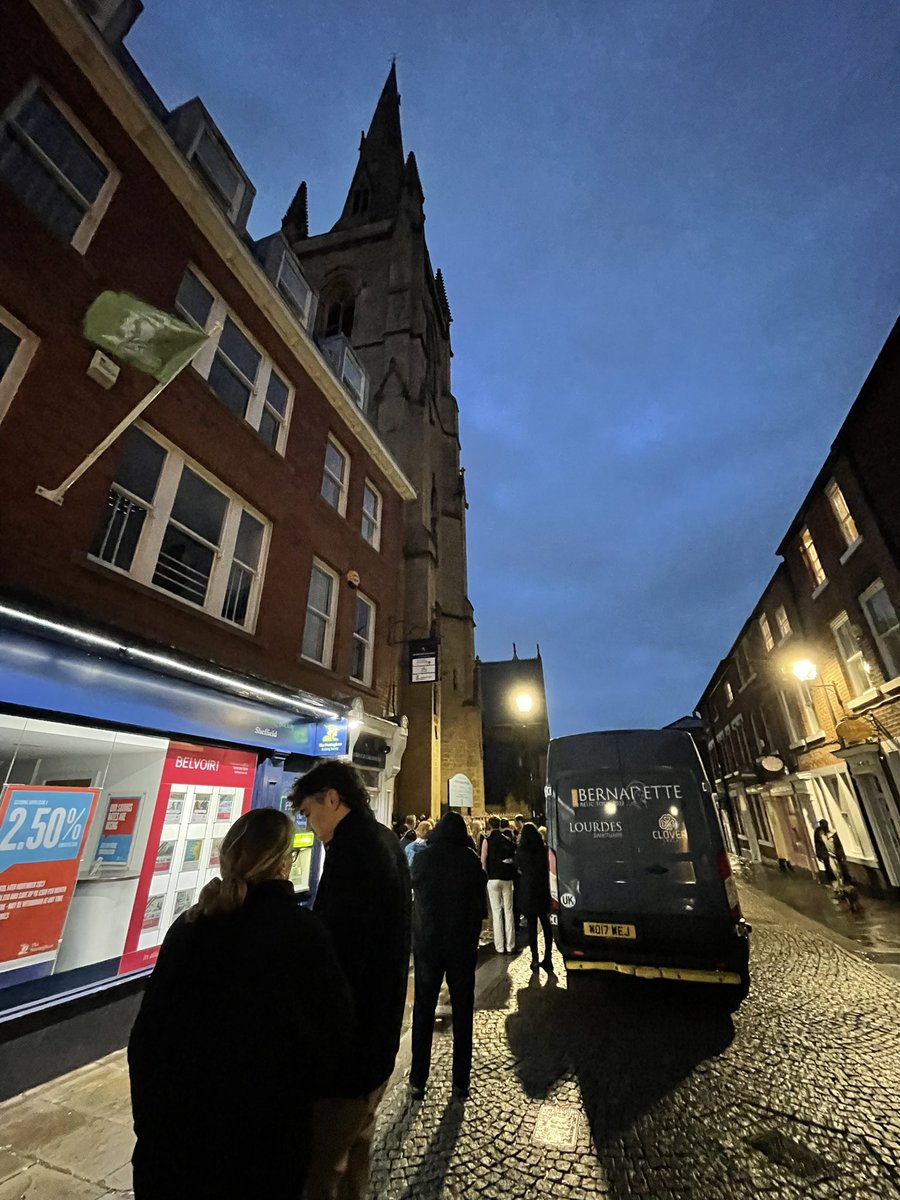 FatherNaylor's tweet photo. Very moving scenes tonight at St Marie’s Cathedral in #Sheffield. Many hundreds of people (still) queuing to venerate the relic of St Bernadette. Beautiful to see Bishop Ralph too simply staying and praying (for several hours) as his people as the file through.  @catholicEW https://t.co/upqLuuQp9T