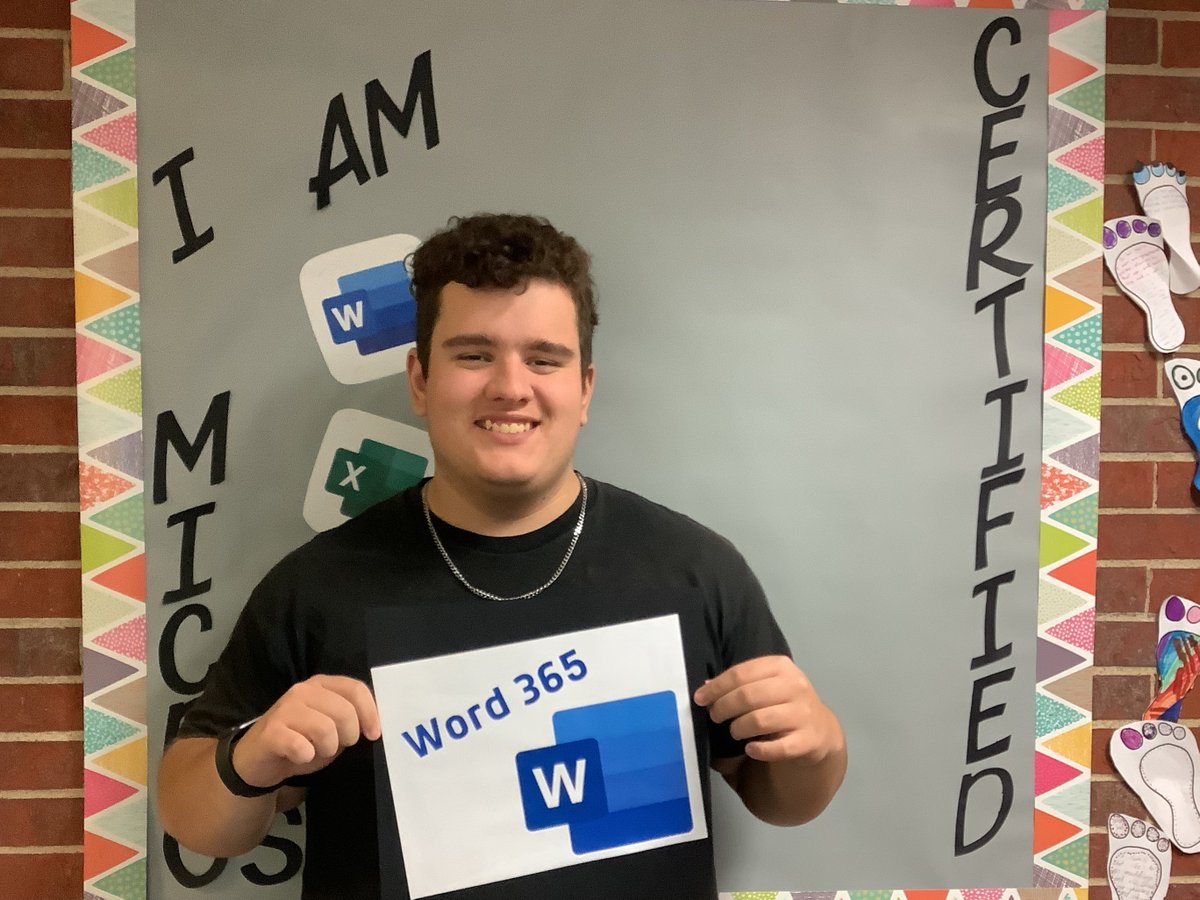 KeelySchaffer's tweet photo. Congrats Nick! He passed his #Word Certification! 

@RC_Mustangs @Certiport  @MSLearning #busedu #certified #RCCertification #rollstangs #RCjourney https://t.co/o3VZJ4hfPN