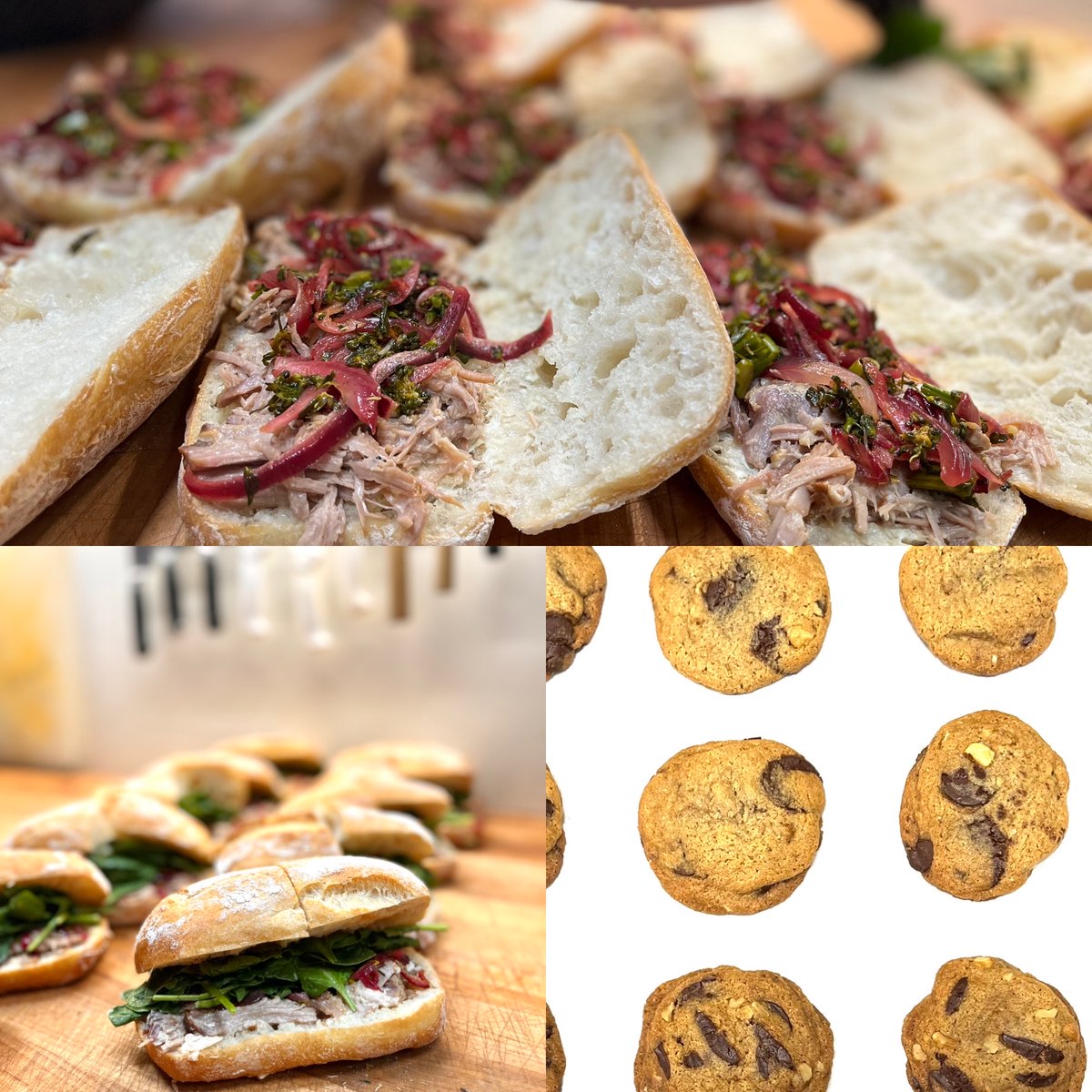 Today’s Sando: <a href="/LlanoSeco/">Rancho Llano Seco</a> Ranch Pork Braise, Chili roasted Broccolini, Roasted red onion, Lemon vinaigrette, Confit garlic Aioli, <a href="/Acmebread/">The Acme Bread Co.</a> Sweet deli roll.

Enjoy one for lunch, and pair with our  Chocolate Chip Walnut Cookies made with lard!