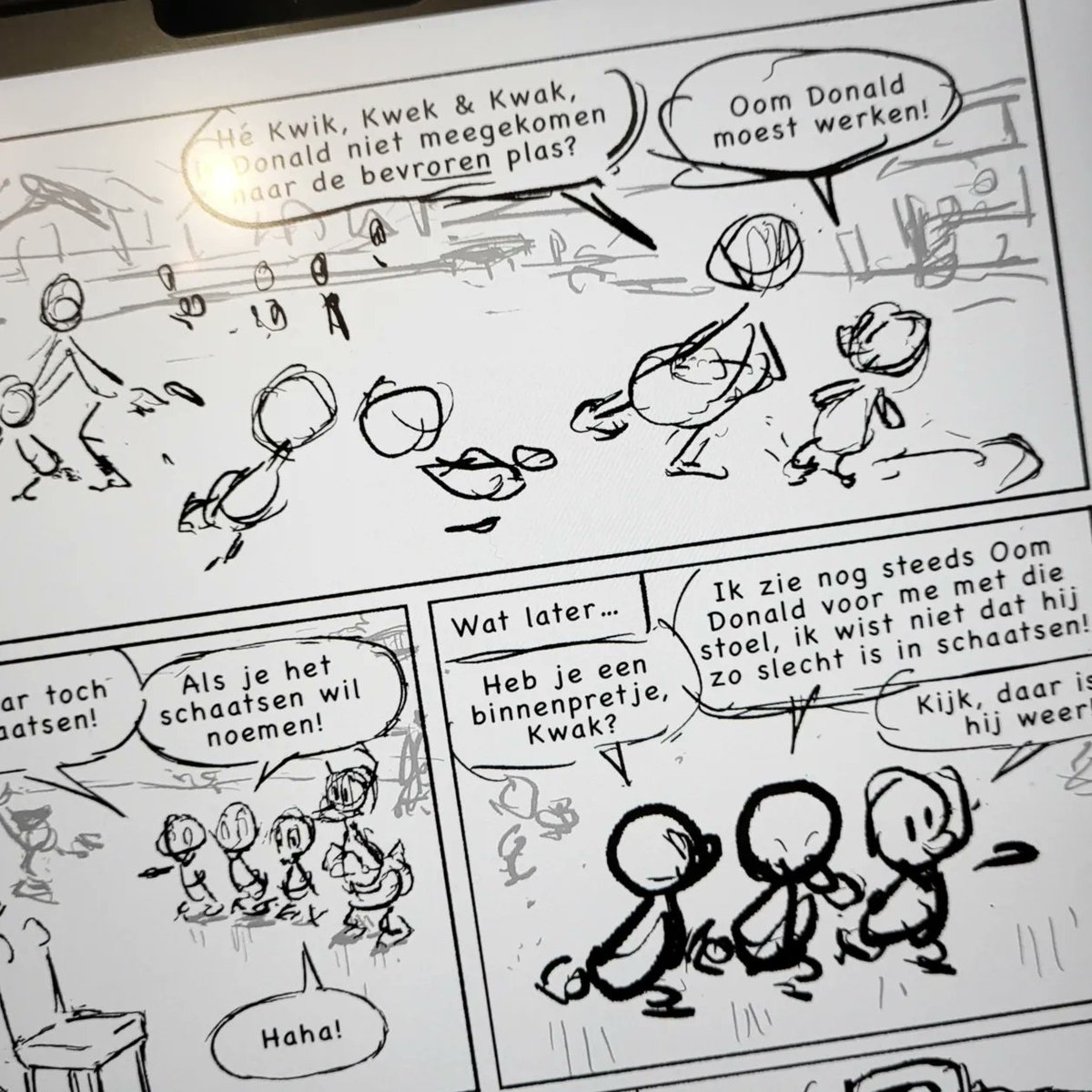 Ice skating cartoon ducks <3 